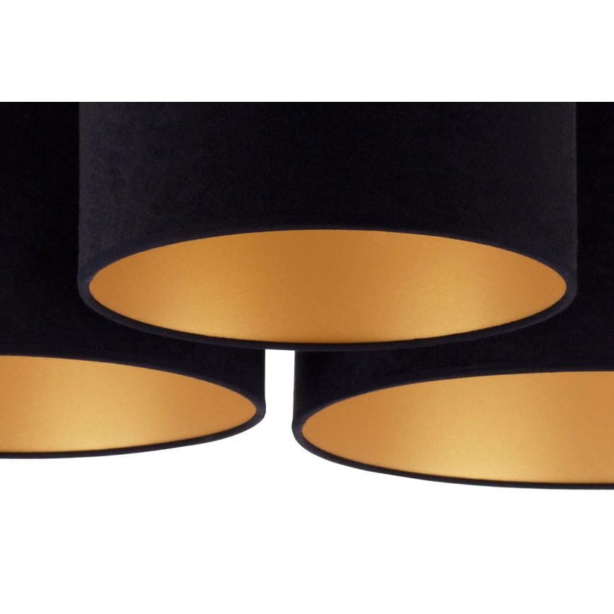 Duolla - Stropna svetiljka ROLLER TRIO 3xE27/60W/230V crna/zlatna