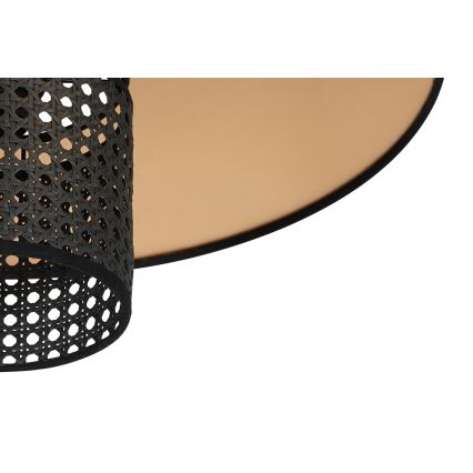 Duolla - Viseći luster na kablu TOKYO RATTAN 1xE27/15W/230V Ø 50 cm zlatna/crna