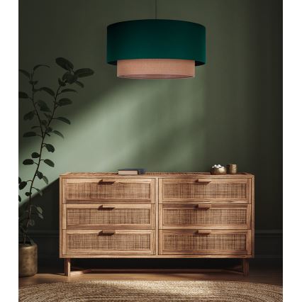 Duolla - Viseći luster na sajli BOHO 1xE27/15W/230V prečnik 45 cm zelena/smeđa