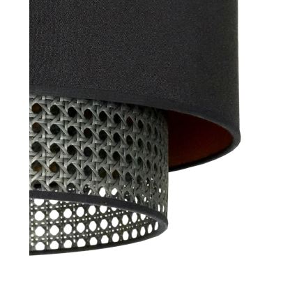 Duolla - Viseći luster na sajli BOHO RATTAN 1xE27/15W/230V, prečnik 45 cm, crna