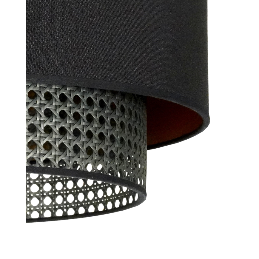 Duolla - Viseći luster na sajli BOHO RATTAN 1xE27/15W/230V, prečnik 45 cm, crna