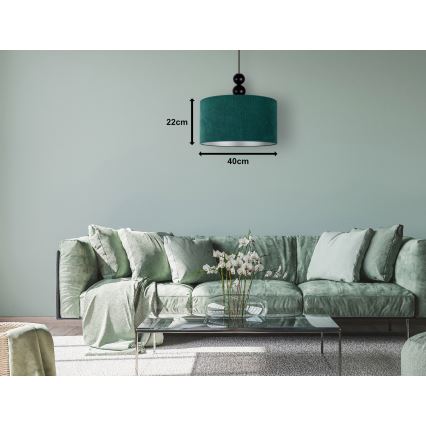 Duolla - Viseći luster na sajli LYON 1xE27/15W/230V, prečnik 40 cm, zelena