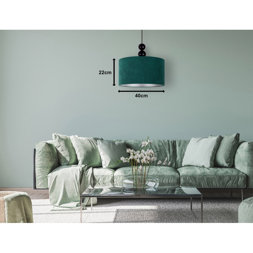 Duolla - Viseći luster na sajli LYON 1xE27/15W/230V, prečnik 40 cm, zelena