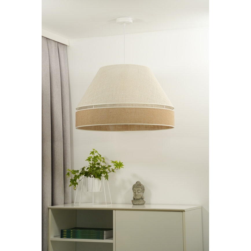 Duolla - Viseći luster na sajli YUTE AVIGNON 1xE27/15W/230V, prečnik 60 cm, siva/braon