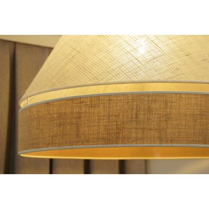 Duolla - Viseći luster na sajli YUTE AVIGNON 1xE27/15W/230V, prečnik 60 cm, siva/braon