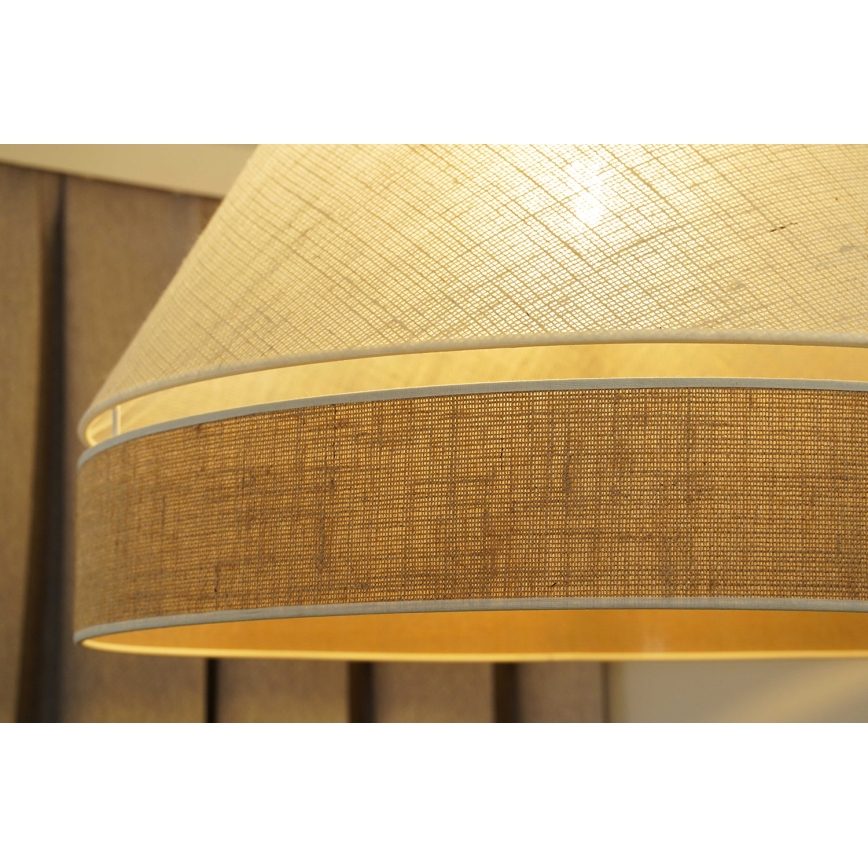 Duolla - Viseći luster na sajli YUTE AVIGNON 1xE27/15W/230V, prečnik 60 cm, siva/braon