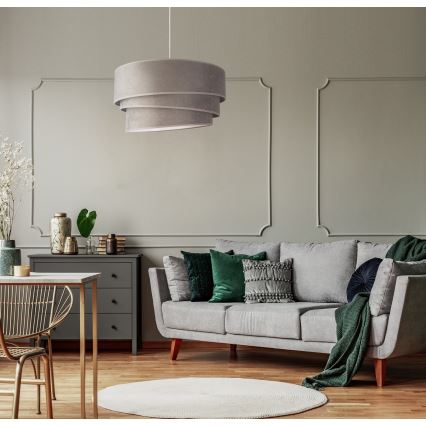 Duolla - Visilica na sajli DEVON 1xE27/40W/230V prečnik 45 cm siva