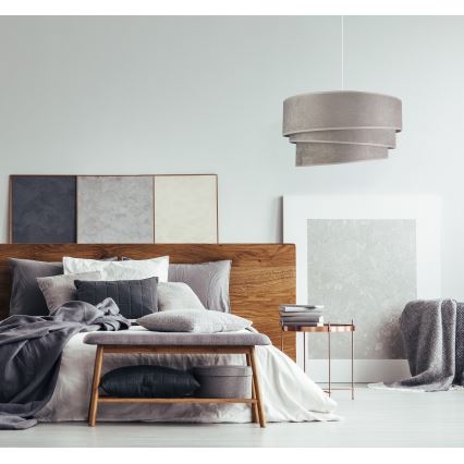 Duolla - Visilica na sajli DEVON 1xE27/40W/230V prečnik 45 cm siva