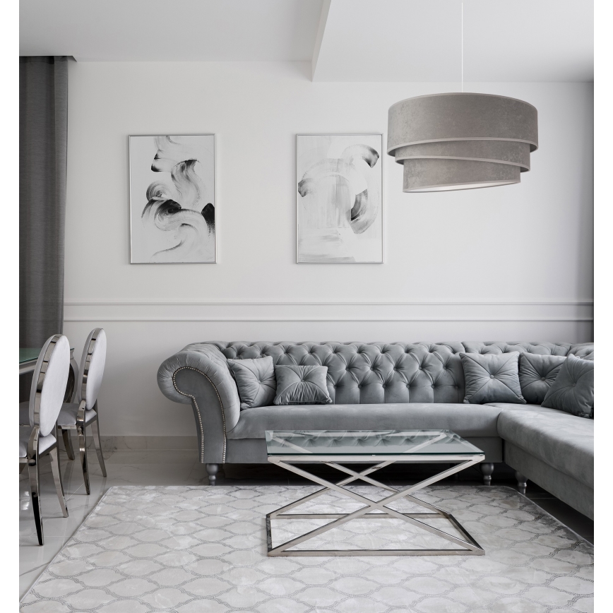 Duolla - Visilica na sajli DEVON 1xE27/40W/230V prečnik 45 cm siva