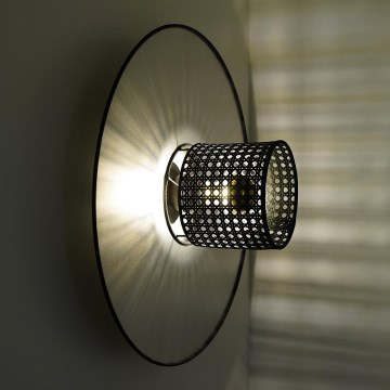 Duolla - Zidna lampa TOKYO RATTAN 1xE27/15W/230V pr. 50 cm srebrno/crno