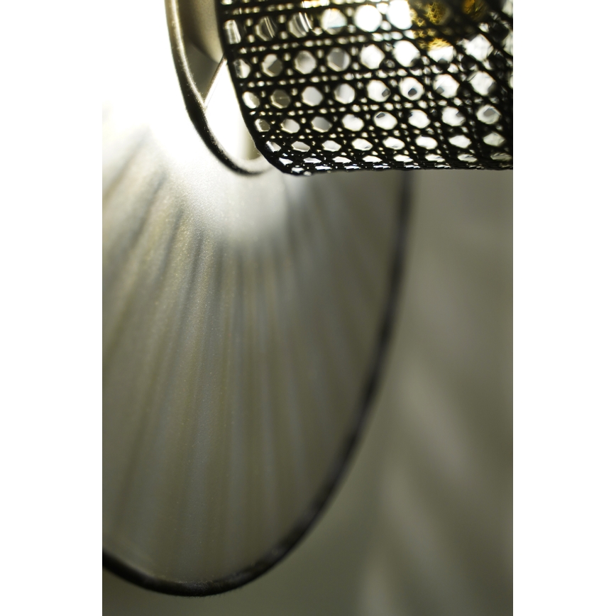 Duolla - Zidna lampa TOKYO RATTAN 1xE27/15W/230V pr. 50 cm srebrno/crno