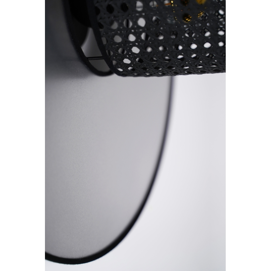 Duolla - Zidna lampa TOKYO RATTAN 1xE27/15W/230V pr. 50 cm srebrno/crno