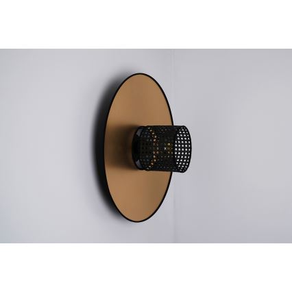 Duolla - Zidna lampa TOKYO RATTAN 1xE27/15W/230V pr. 50 cm zlatna/crno