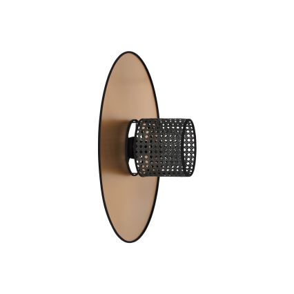 Duolla - Zidna lampa TOKYO RATTAN 1xE27/15W/230V pr. 50 cm zlatna/crno