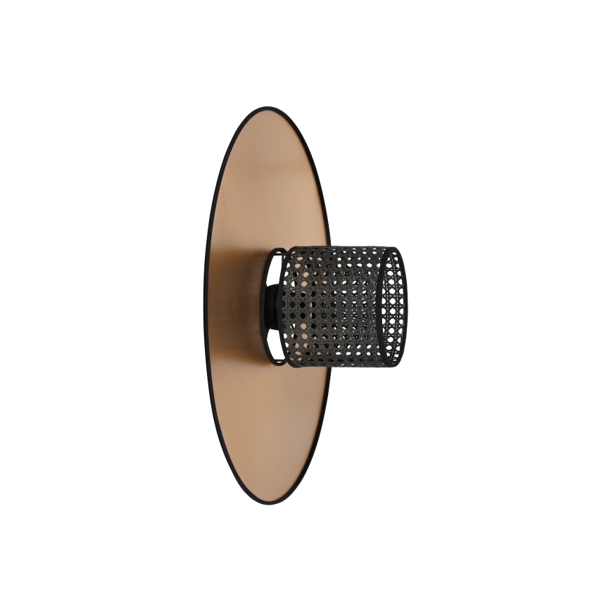 Duolla - Zidna lampa TOKYO RATTAN 1xE27/15W/230V pr. 50 cm zlatna/crno