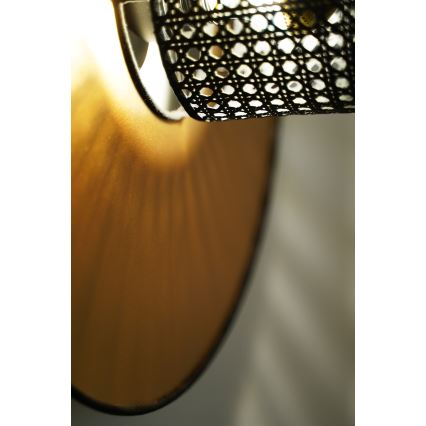 Duolla - Zidna svetiljka TOKYO RATTAN 1xE27/15W/230V prečnik 50 cm zlatna/crna