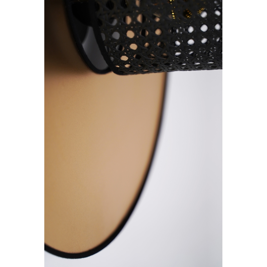 Duolla - Zidna svetiljka TOKYO RATTAN 1xE27/15W/230V prečnik 50 cm zlatna/crna