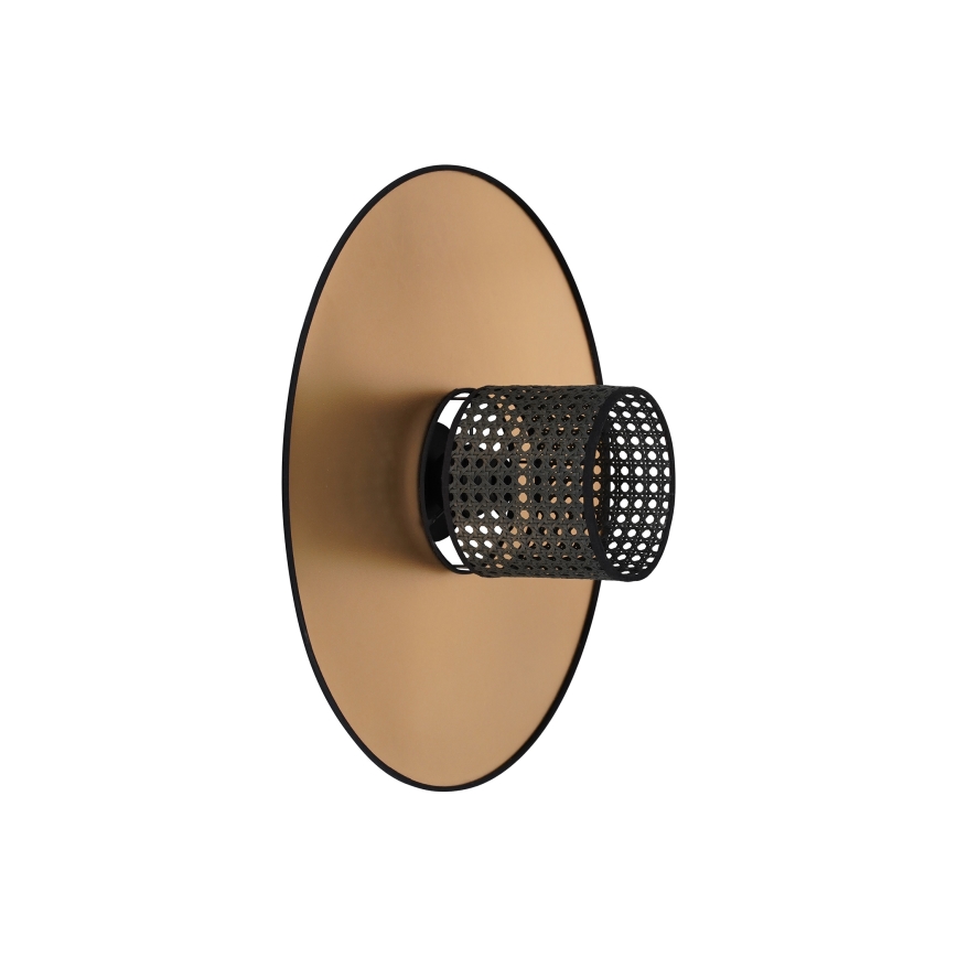 Duolla - Zidna svetiljka TOKYO RATTAN 1xE27/15W/230V prečnik 50 cm zlatna/crna