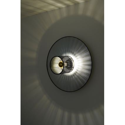 Duolla - Zidno svetlo TOKYO RATTAN 1xE27/15W/230V, prečnik 50 cm, srebrna/crna