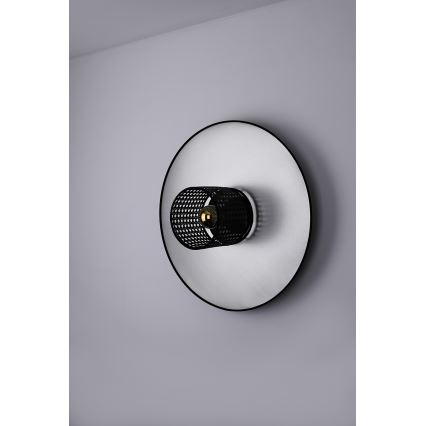 Duolla - Zidno svetlo TOKYO RATTAN 1xE27/15W/230V, prečnik 50 cm, srebrna/crna