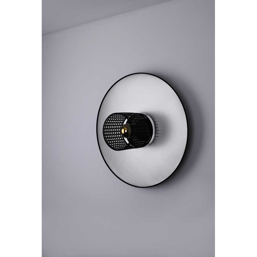 Duolla - Zidno svetlo TOKYO RATTAN 1xE27/15W/230V, prečnik 50 cm, srebrna/crna