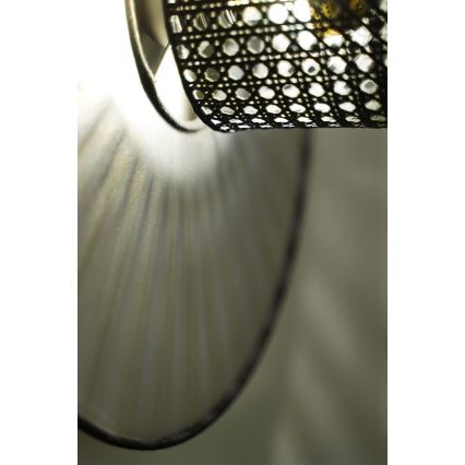 Duolla - Zidno svetlo TOKYO RATTAN 1xE27/15W/230V, prečnik 50 cm, srebrna/crna