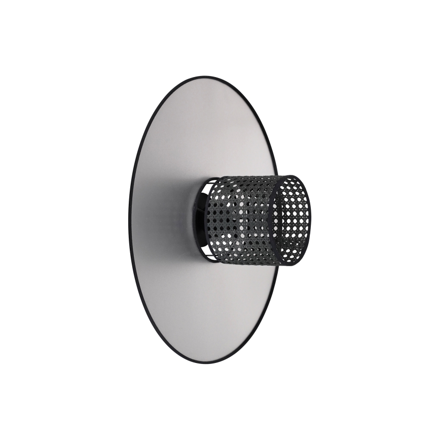 Duolla - Zidno svetlo TOKYO RATTAN 1xE27/15W/230V, prečnik 50 cm, srebrna/crna