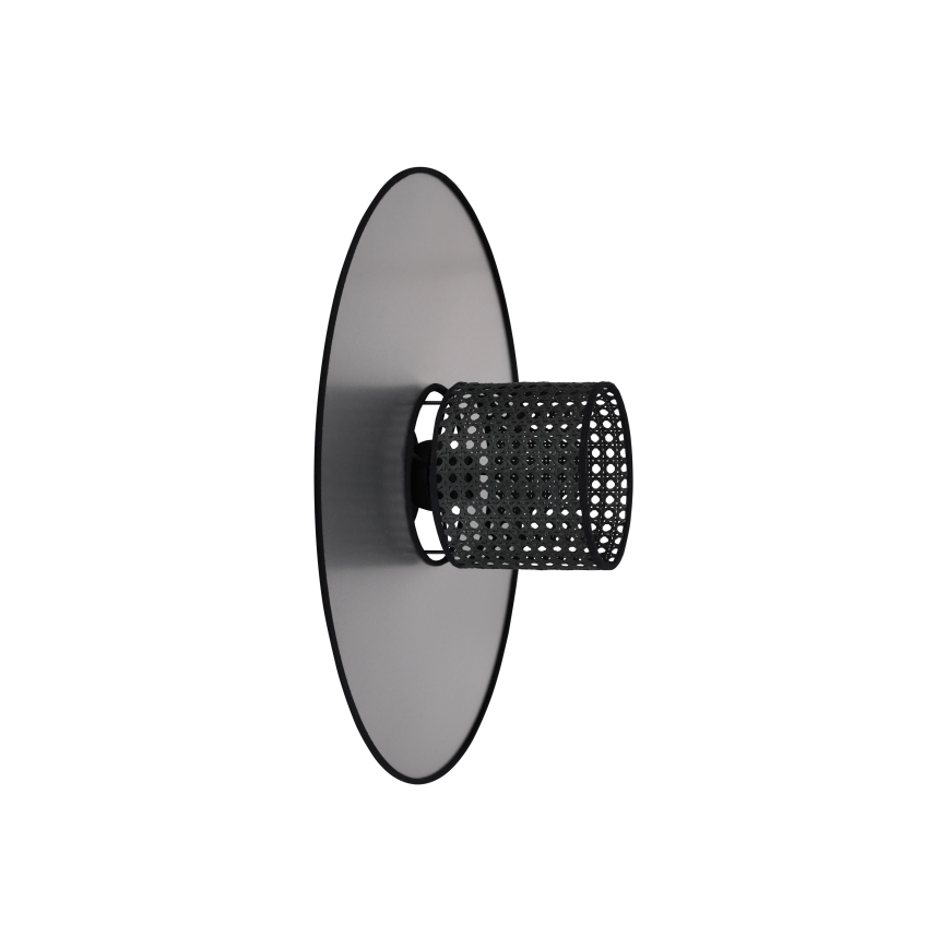 Duolla - Zidno svetlo TOKYO RATTAN 1xE27/15W/230V, prečnik 50 cm, srebrna/crna