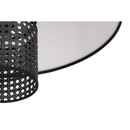 Duolla - Zidno svetlo TOKYO RATTAN 1xE27/15W/230V, prečnik 50 cm, srebrna/crna