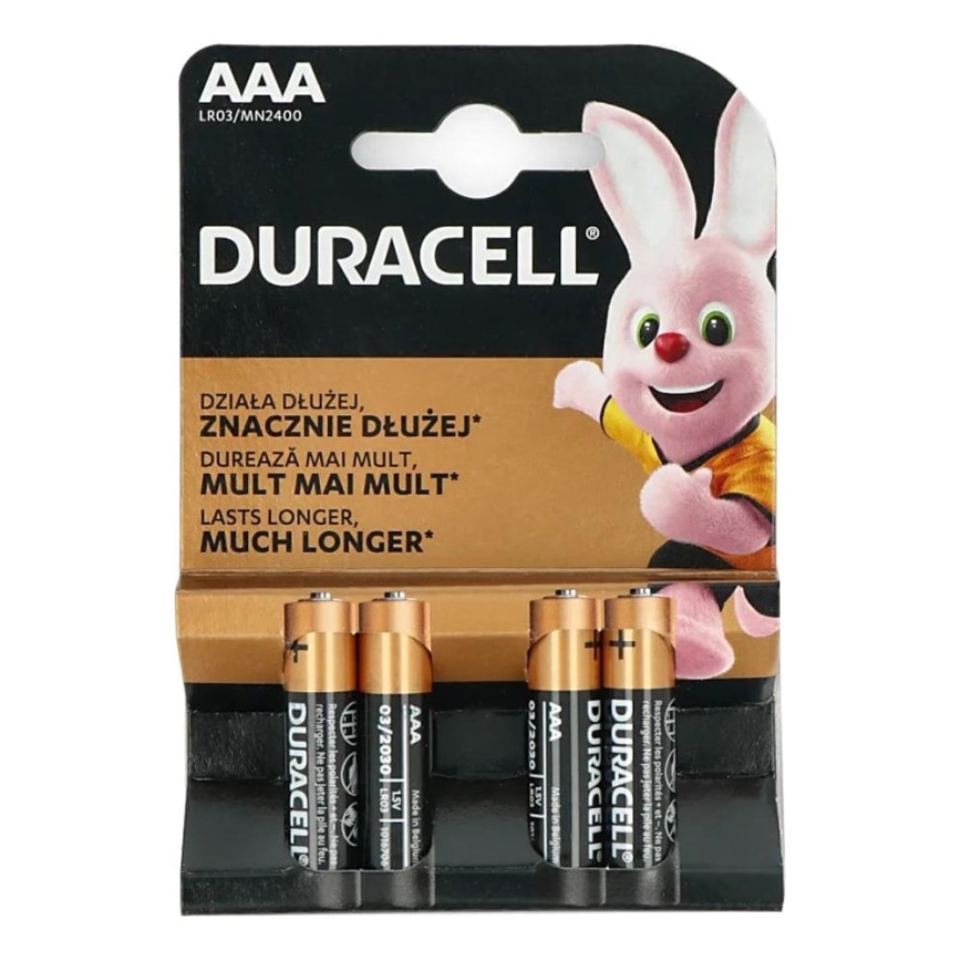 Duracell - 4 kom Alkalne baterije Basic LR03/AAA 1,5V 2400 mAh