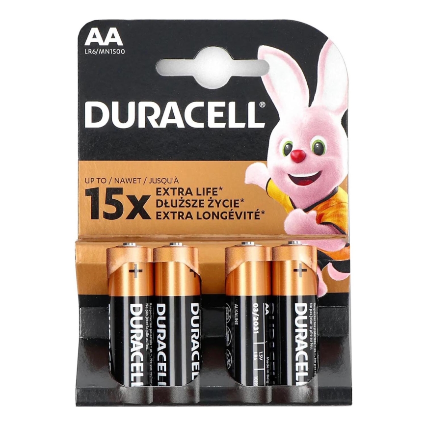 Duracell - 4 kom Alkalne baterije Basic LR06/AA 1,5V 2650 mAh