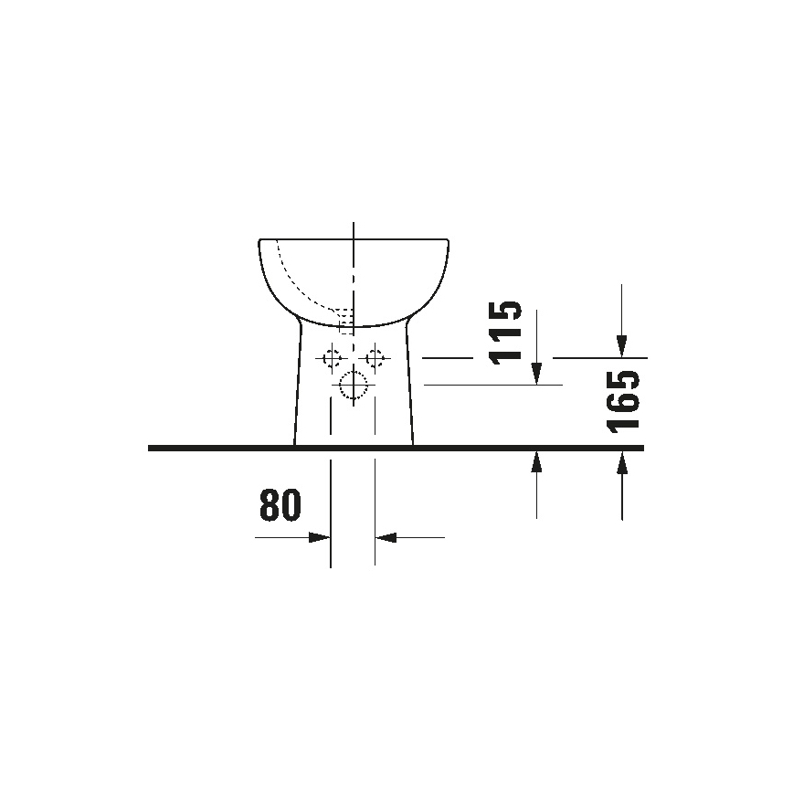 Duravit 22411000002 - Stojeći bide D-CODE 35,5x52,5 cm keramika/sjajna bela