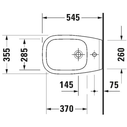 Duravit 22571500002 - Viseći bide D-CODE keramika/sjajna bela