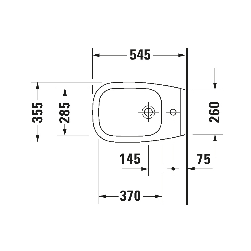 Duravit 22571500002 - Viseći bide D-CODE keramika/sjajna bela