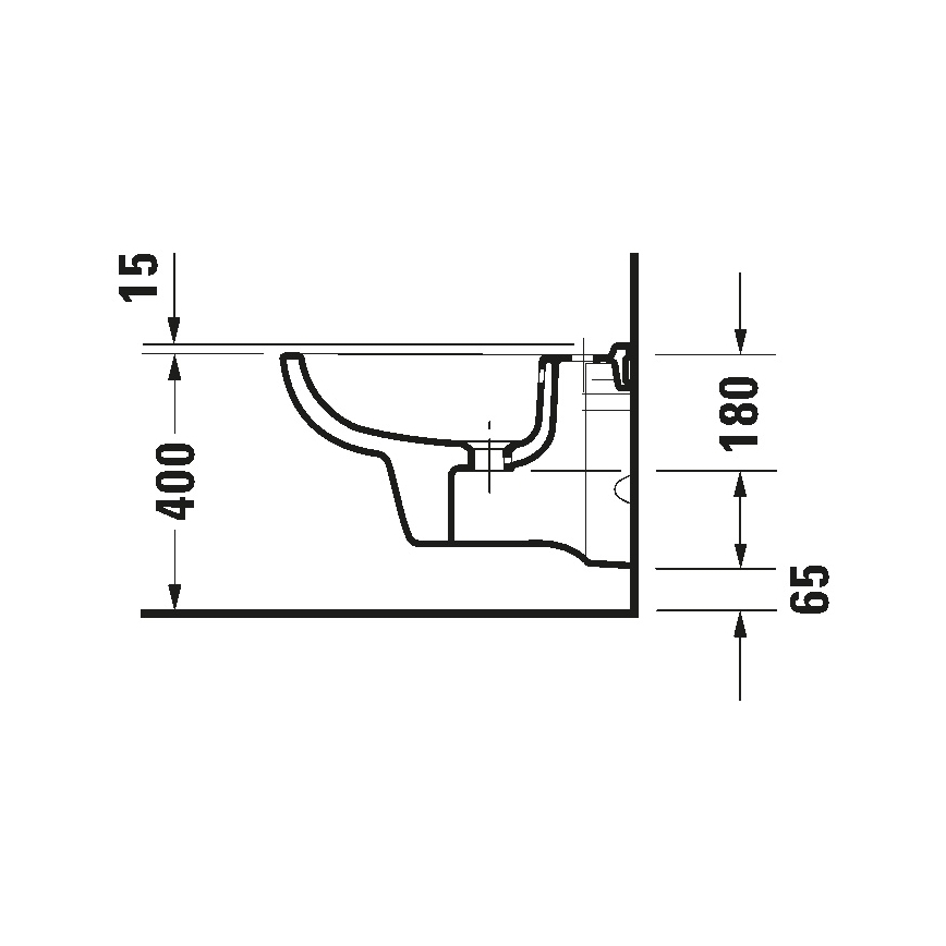 Duravit 22571500002 - Viseći bide D-CODE keramika/sjajna bela