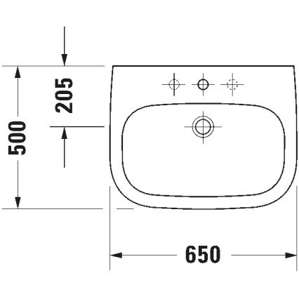 Duravit 23106500002 - Zidni umivaonik D-CODE 65x50 cm keramika/sjajna bela