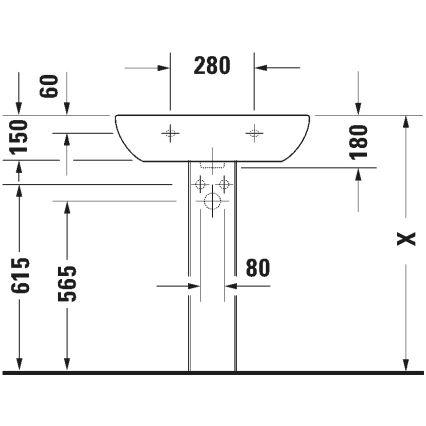 Duravit 23106500002 - Zidni umivaonik D-CODE 65x50 cm keramika/sjajna bela