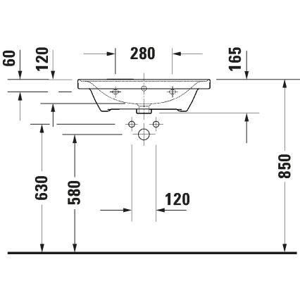 Duravit 2367650060 - Zidni umivaonik D-NEO 65x48 cm keramika/sjajna bela