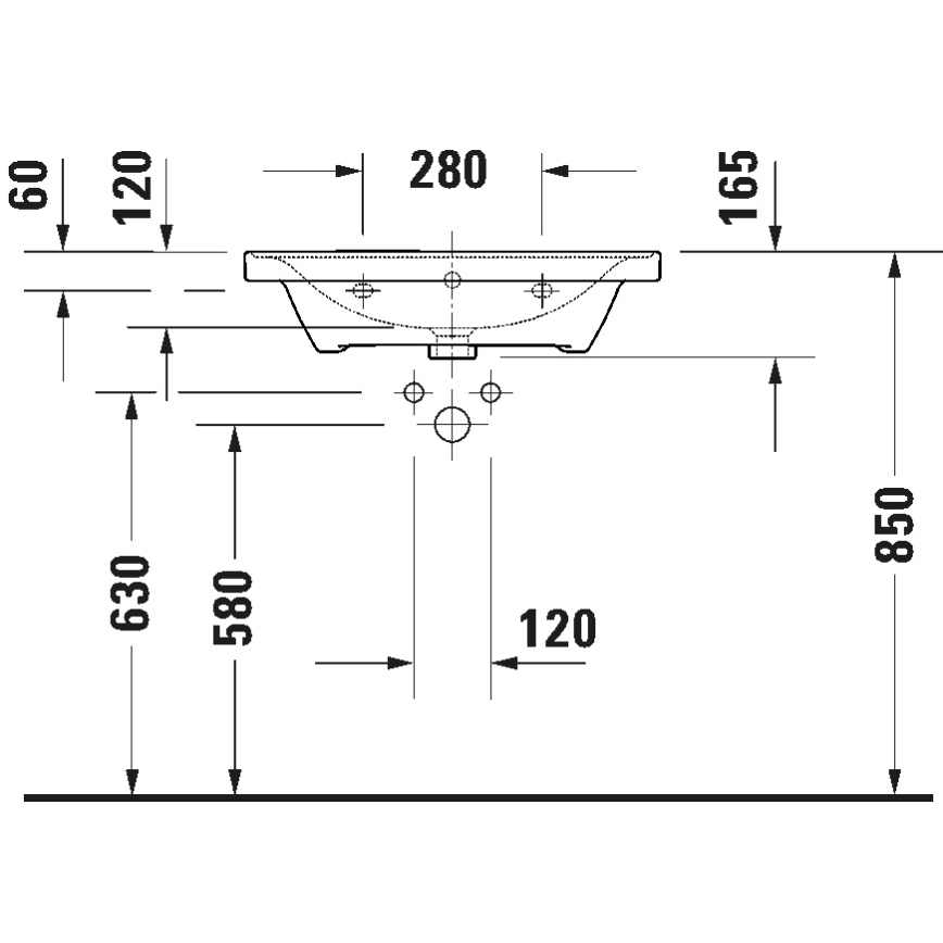 Duravit 2367650060 - Zidni umivaonik D-NEO 65x48 cm keramika/sjajna bela