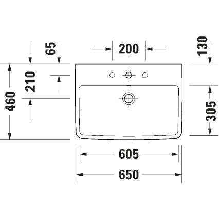 Duravit 23756500002 - Viseći umivaonik D-NEO 65x46 cm keramika/sjajna bela