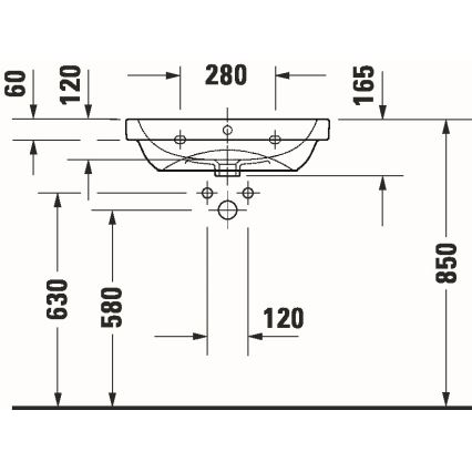 Duravit 23986000002 - Viseći umivaonik D-CODE 60x46 cm keramika/sjajna bela
