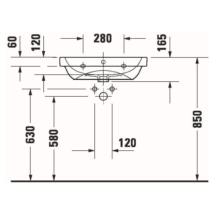 Duravit 23986000002 - Viseći umivaonik D-CODE 60x46 cm keramika/sjajna bela