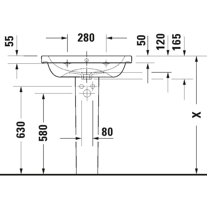 Duravit 23996500002 - Viseći umivaonik D-CODE 65x48 cm keramika/sjajna bela