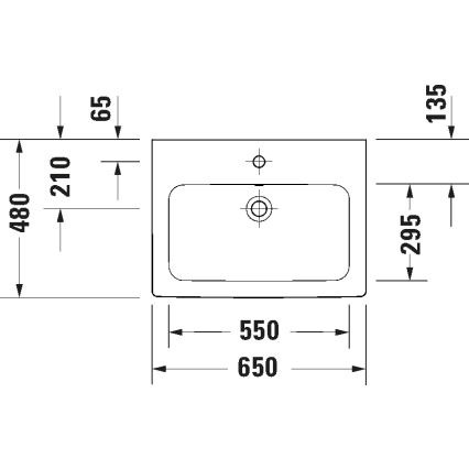 Duravit 23996500002 - Viseći umivaonik D-CODE 65x48 cm keramika/sjajna bela