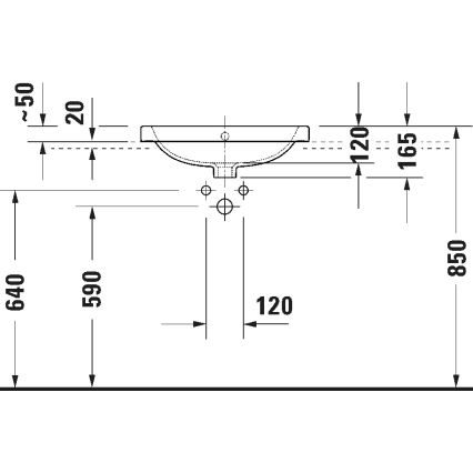 Duravit 24025500002 - Zidni umivaonik D-CODE 55x44 cm keramika/sijajna bela