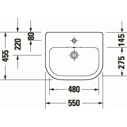 Duravit 24035500002 - Ugradni umivaonik D-CODE 55x45,5 cm keramika/sjajna bela