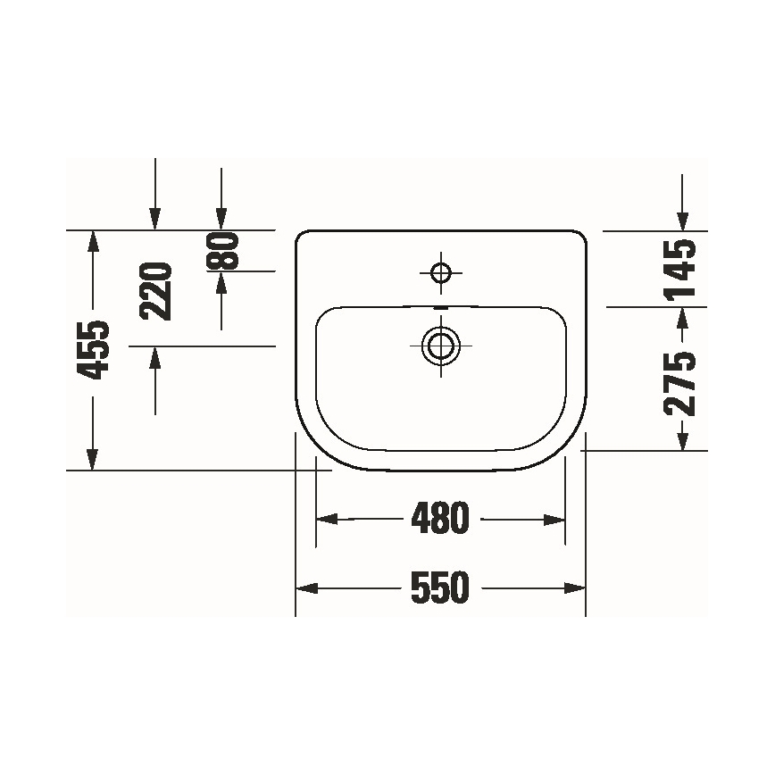 Duravit 24035500002 - Ugradni umivaonik D-CODE 55x45,5 cm keramika/sjajna bela