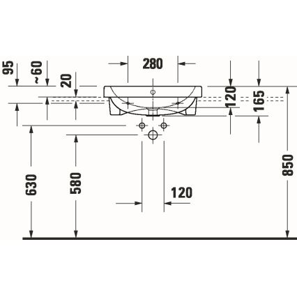 Duravit 24035500002 - Ugradni umivaonik D-CODE 55x45,5 cm keramika/sjajna bela
