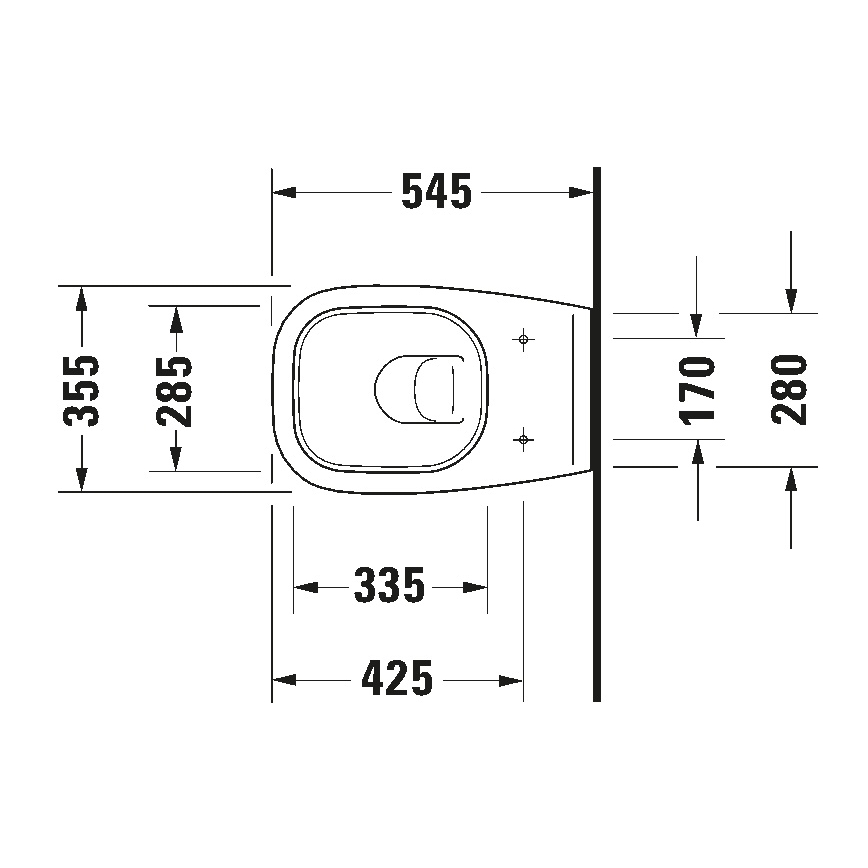 Duravit 25350900002 - Zidna WC šolja D-CODE keramika/sjajna bela
