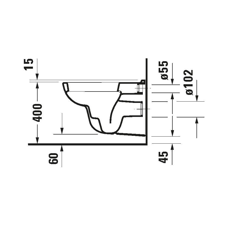 Duravit 25350900002 - Zidna WC šolja D-CODE keramika/sjajna bela